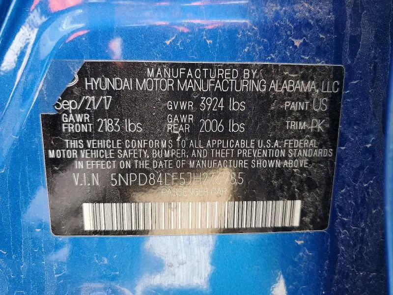 2018 HYUNDAI ELANTRA SEL  