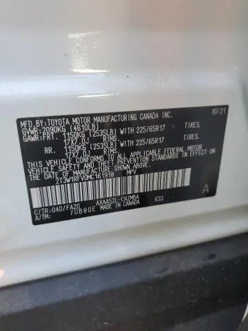 2021 TOYOTA RAV4 XLE  