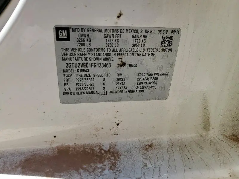 2015 GMC SIERRA K1500 SLT  