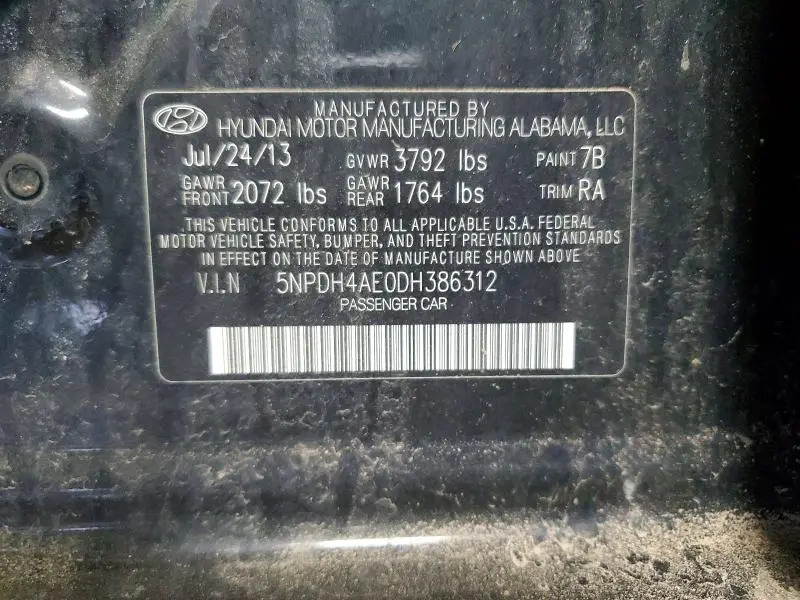 2013 HYUNDAI ELANTRA LIMITED  
