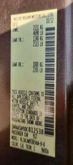 2013 NISSAN MAXIMA 3.5 S  