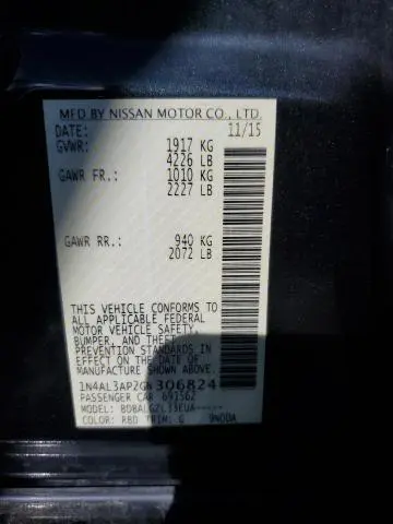 2016 NISSAN ALTIMA 2.5  