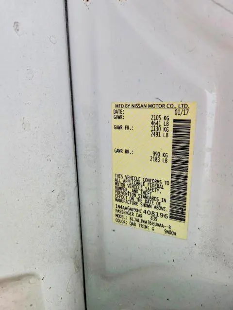 2017 NISSAN MAXIMA 3.5 SV  