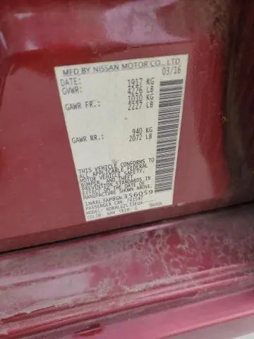 2016 NISSAN ALTIMA 2.5  