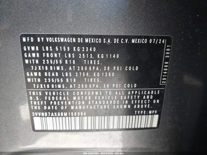 2024 VOLKSWAGEN TIGUAN 2.0T SE/2.0T WOLFSBURG EDITION