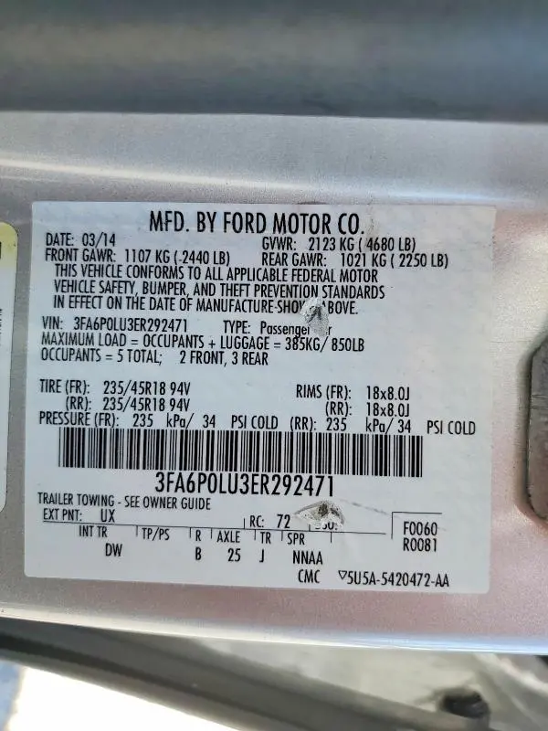 2014 FORD FUSION SE HYBRID  