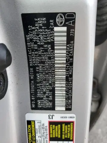 2012 TOYOTA COROLLA BASE  