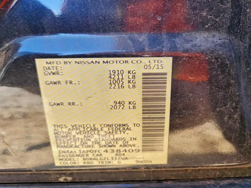 2015 NISSAN ALTIMA 2.5  