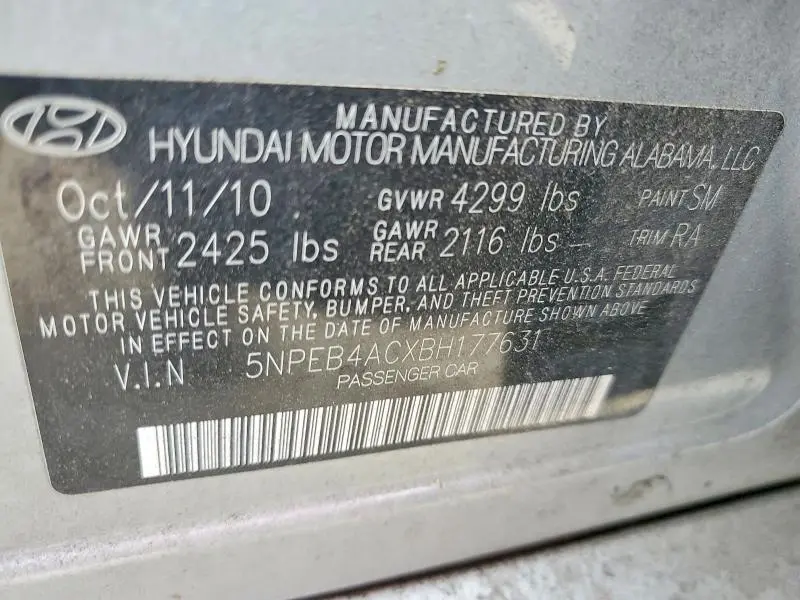 2011 HYUNDAI SONATA GLS  