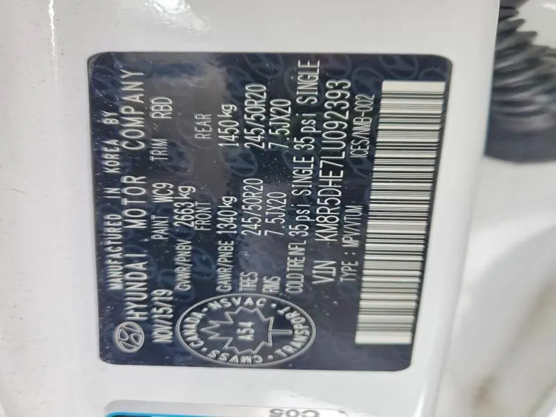 2020 HYUNDAI PALISADE LIMITED  