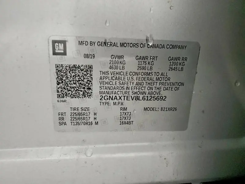 2020 CHEVROLET EQUINOX LT  