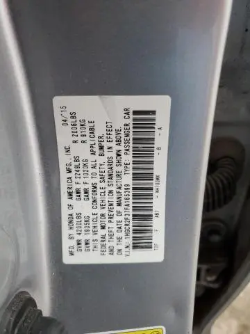 2015 HONDA ACCORD LX