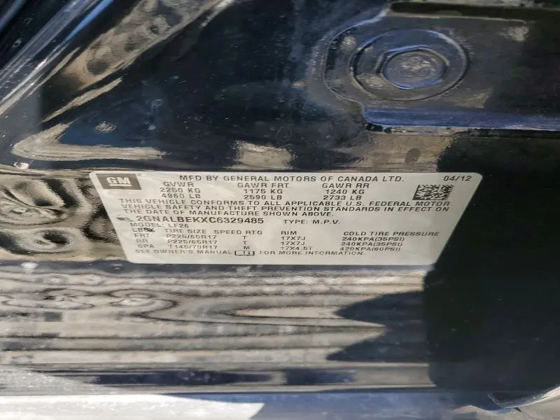 2012 CHEVROLET EQUINOX LS  