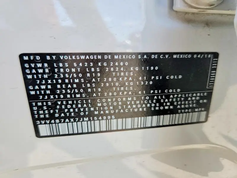 2018 VOLKSWAGEN TIGUAN SEL PREMIUM  