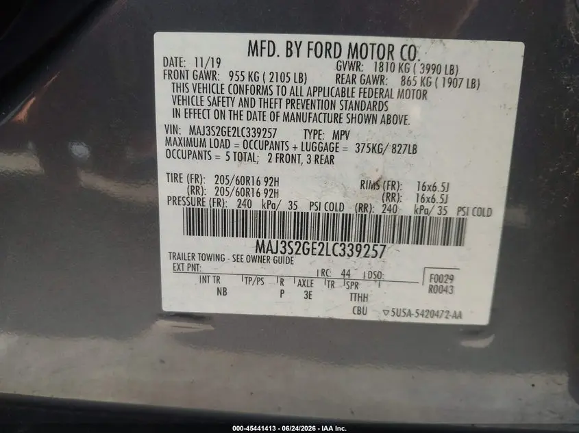 2020 FORD ECOSPORT SE