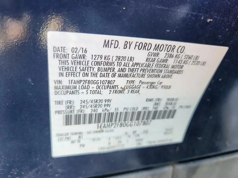 2016 FORD TAURUS LIMITED  