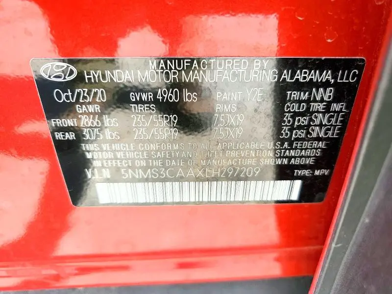 2020 HYUNDAI SANTA FE SEL 2.0T  