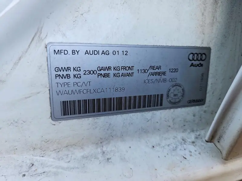 2012 AUDI A4 PREMIUM PLUS  