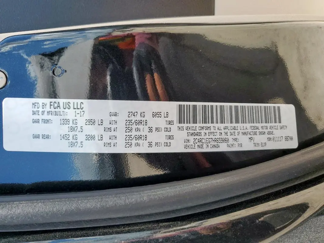 2017 CHRYSLER PACIFICA TOURING L PLUS  