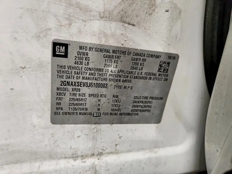 2018 CHEVROLET EQUINOX LT  