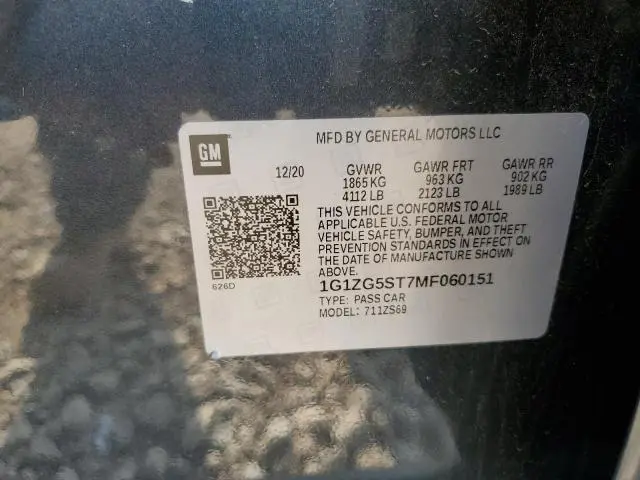 2021 CHEVROLET MALIBU RS  