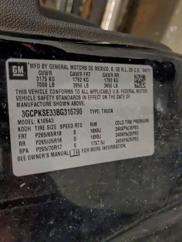 2011 CHEVROLET SILVERADO K1500 LT  