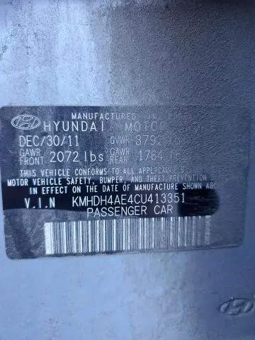 2012 HYUNDAI ELANTRA GLS  