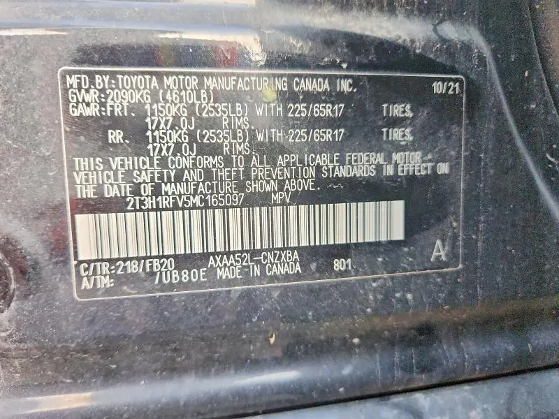 2021 TOYOTA RAV4 LE  