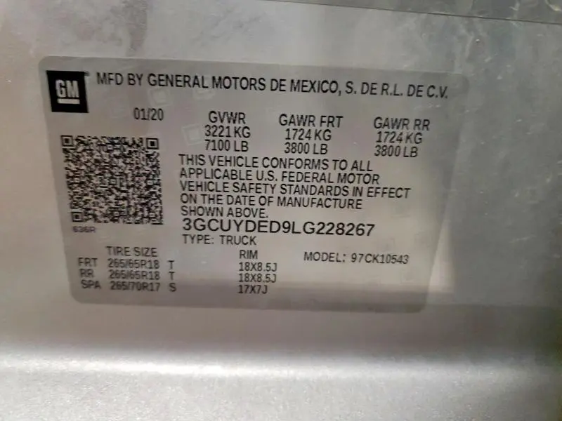 2020 CHEVROLET SILVERADO K1500 LT  