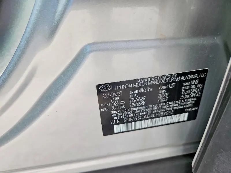 2020 HYUNDAI SANTA FE SEL  