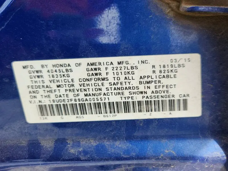 2016 ACURA ILX PREMIUM  