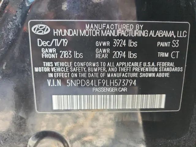 2020 HYUNDAI ELANTRA SEL  