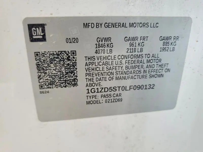 2020 CHEVROLET MALIBU LT  