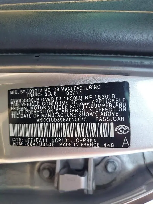 2014 TOYOTA YARIS 5-DOOR L FLEET  