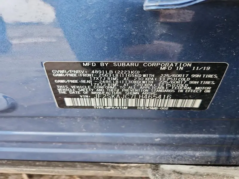 2020 SUBARU FORESTER PREMIUM  