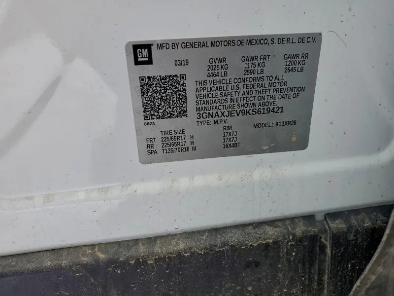 2019 CHEVROLET EQUINOX LT  