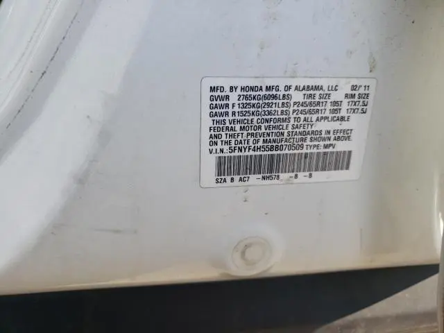 2011 HONDA PILOT EXL  