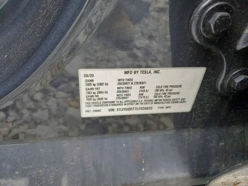 2020 TESLA MODEL Y   