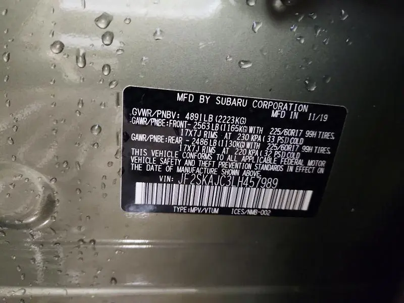 2020 SUBARU FORESTER PREMIUM  