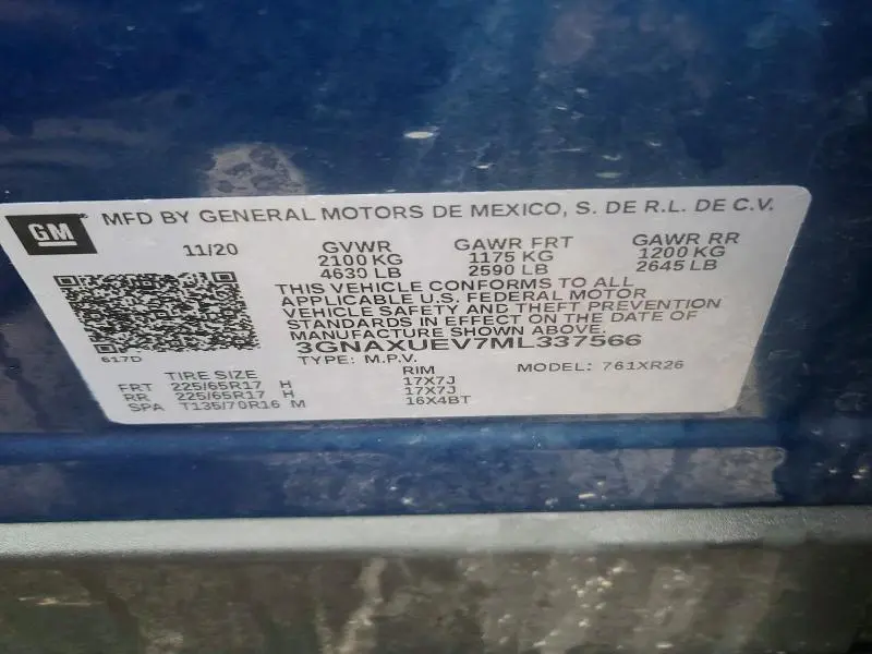 2021 CHEVROLET EQUINOX   
