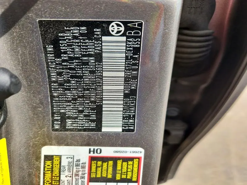 2018 TOYOTA COROLLA SE  
