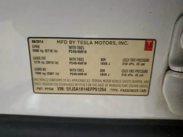2014 TESLA MODEL S   
