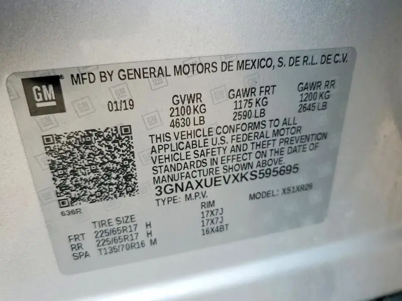 2019 CHEVROLET EQUINOX LT  