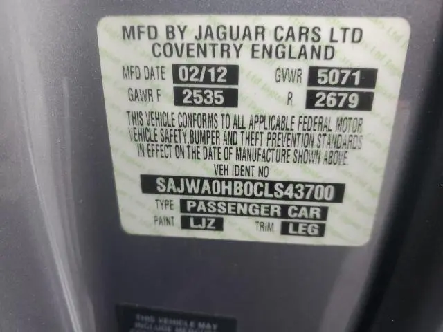 2012 JAGUAR XF PORTFOLIO  