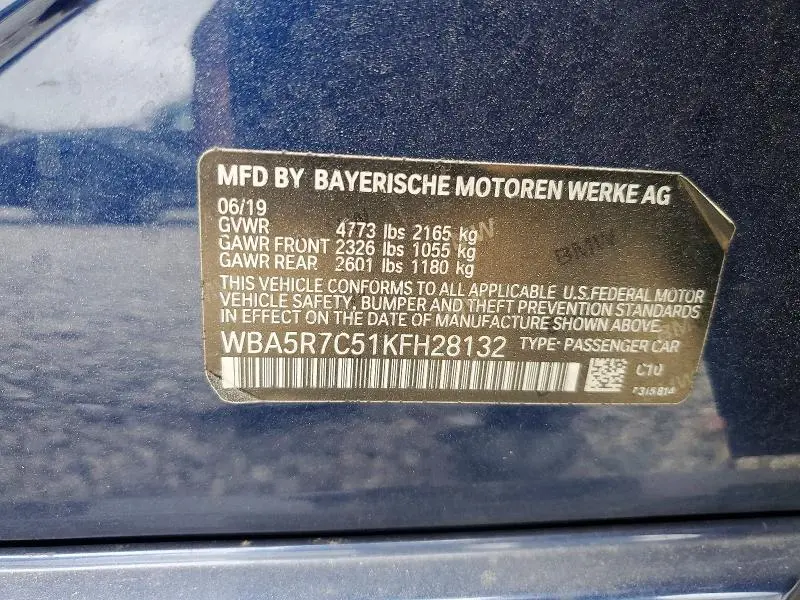 2019 BMW 330XI   