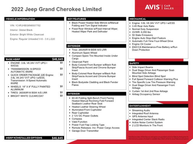 2022 JEEP GRAND CHEROKEE LIMITED