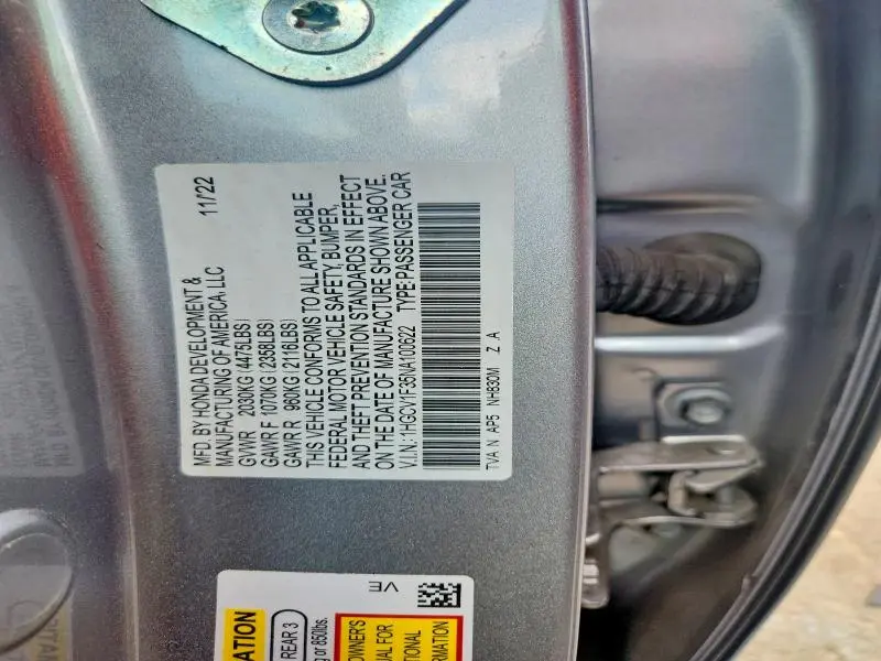 2022 HONDA ACCORD SPORT  