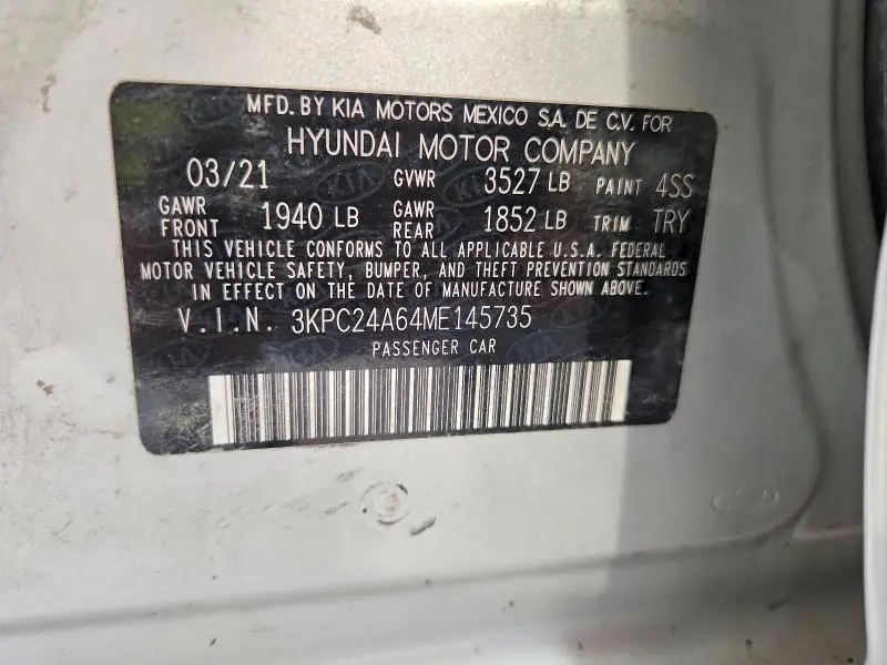 2021 HYUNDAI ACCENT SEL  