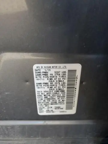 2013 NISSAN MURANO S  