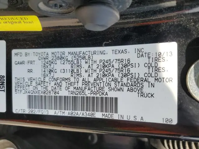 2014 TOYOTA TACOMA DOUBLE CAB